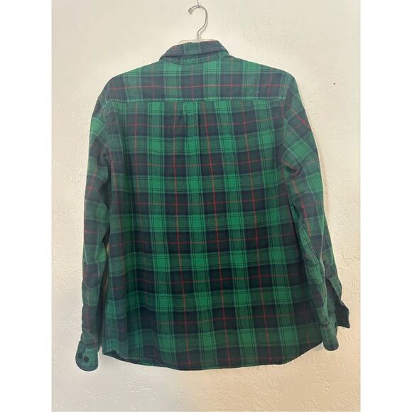 LL BEAN LARGE Men's Traditional Fit Cotton Plaid Shirt Button Up Green - Picture 10 of 10